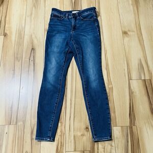Athleta Sculptek Performance Skinny Jeans Sz 0P Petites Blue Denim High Rise
